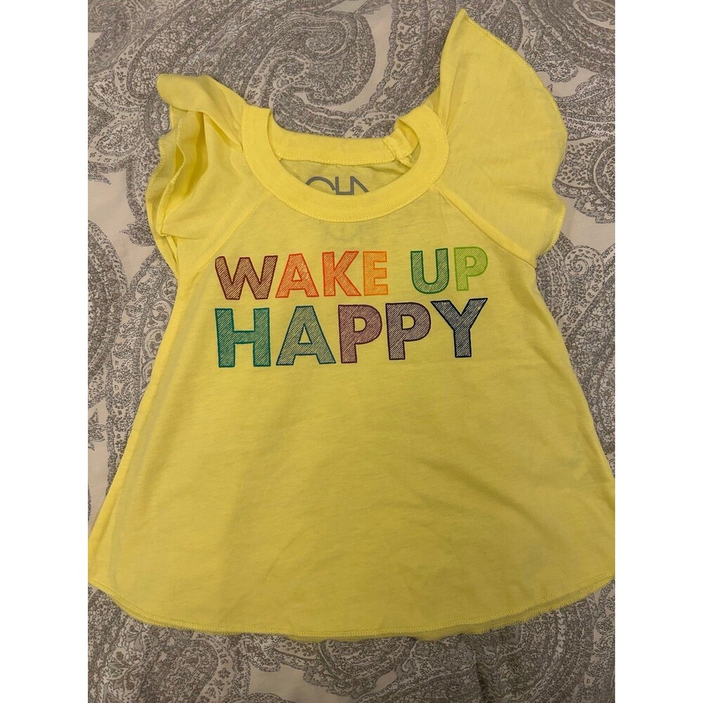 NWOT Size 3 Chaser Yellow Wake Up Happy Shirt